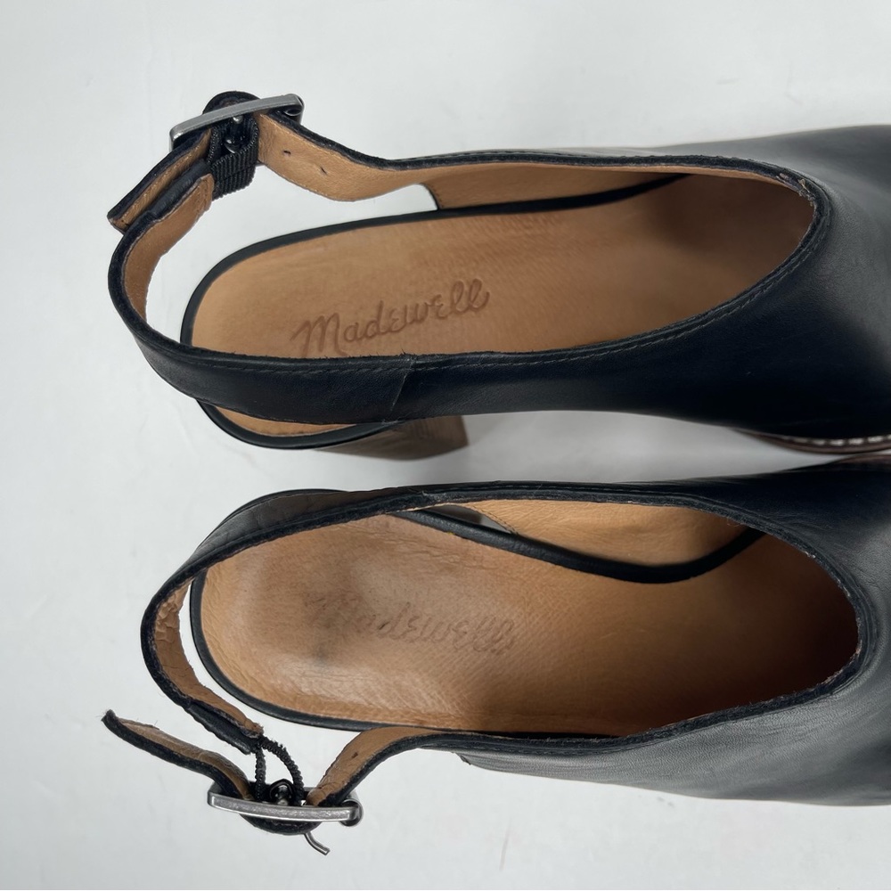 Madewell The Cary Sandal In Leather Open-Toe Heel Booties Size 9.5 - Picture 11 of 15